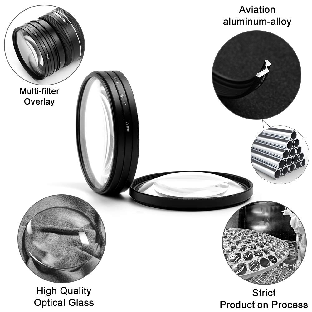Amazon.com : 82mm Close-up Filter Kit 4 Pieces(+1,+2,+4,+10) Macro